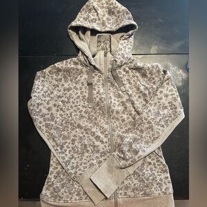 Athleta Gray Patterned Zip-Up Hoodie